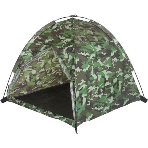 Kids Green Camo Dome Tent Set with Sleeping Bag and Chair - Picture 1 of 6